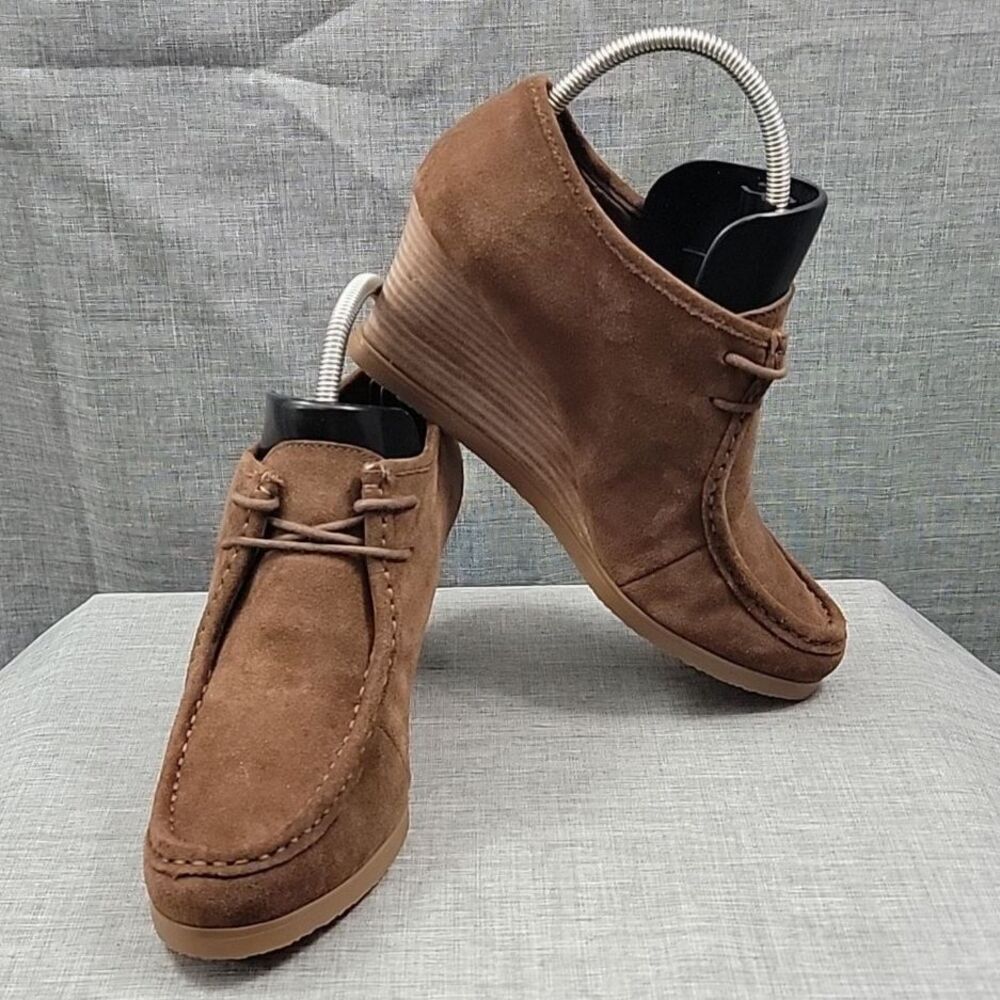 Lauren by Ralph Lauren NWOT Denver Suede Brown Wedge Bootie Size 9B